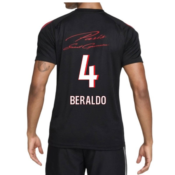 [DDJ] 2026-2027 PSG Strike Training Shirt (Black) (Beraldo 4)