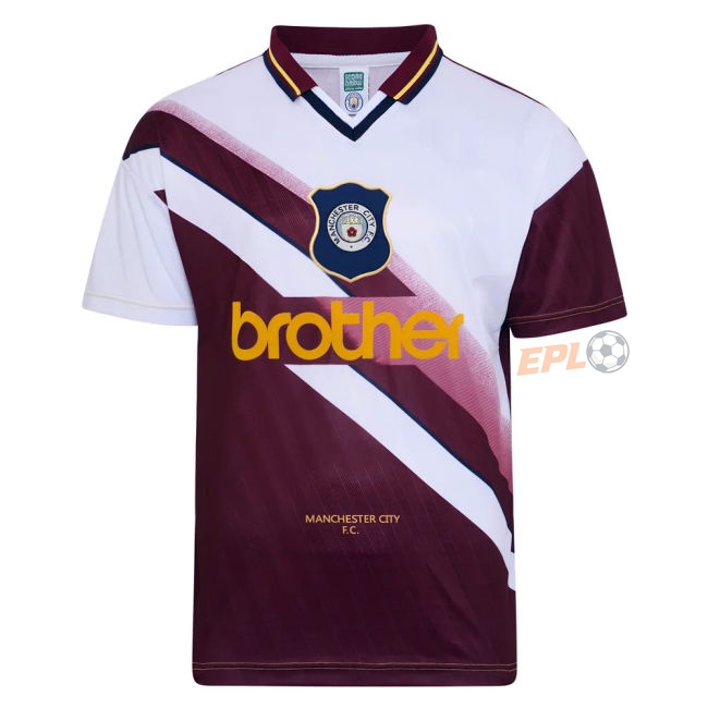 1996 Man City Soccer Jerseys sleek Away Football Shirt