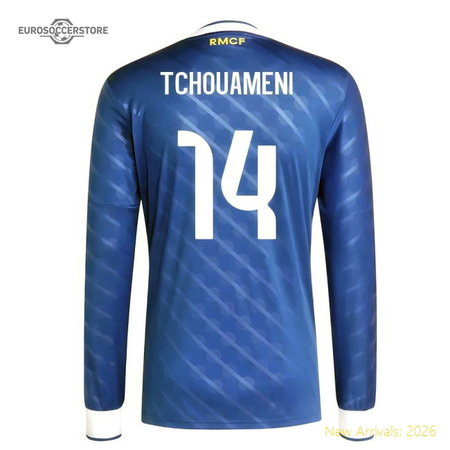 Premium 2025-2026 Real Madrid Long Sleeve Third Shirt (Tchouameni 14)