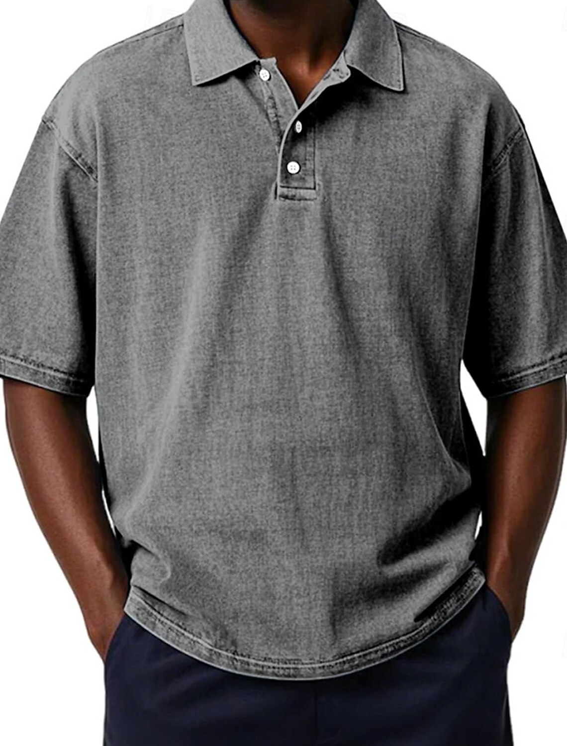 Men's Polo Shirts Acid Wash Shirt Casual Vacation Turndown Short