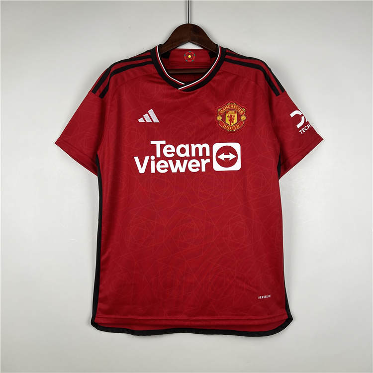 Comfort Fit Man Utd Manchester United 2324 Home Kit Red Soccer Jersey