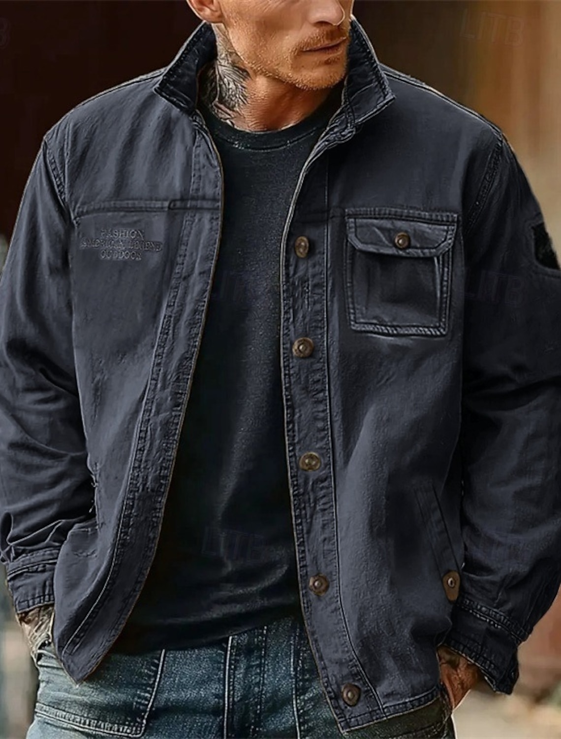 Men's Lightweight Jacket Cargo Casual Vacation Daily Wearable Pocket