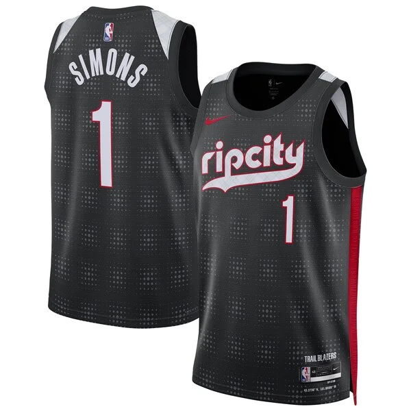 Official Anfernee Simons POR NBA Jersey - Black - Licensed Product