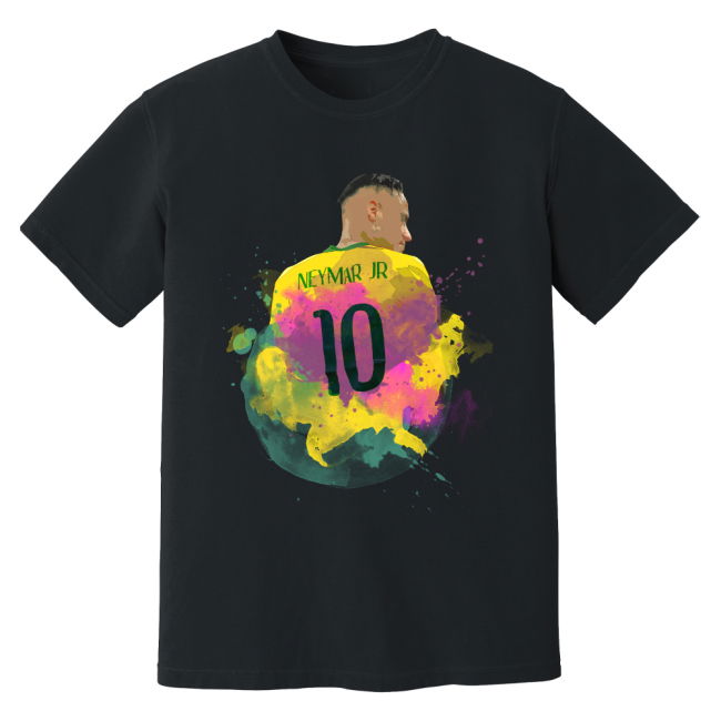 Soccer Neymar Brazil Art T-Shirt (Black) High Player Athletic