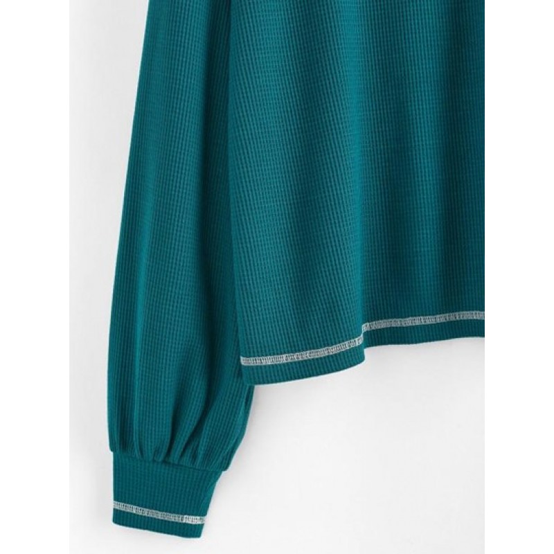 Chest Pocket Topstitching Drop Shoulder Knit Tee IZ5133