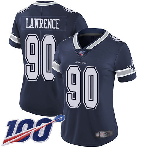 Official NFL DAL Cowboys #90 Demarcus Lawrence Navy Limited Jersey