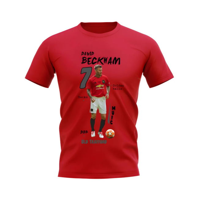 David Beckham Manchester United Graphic T-Shirt (Red)