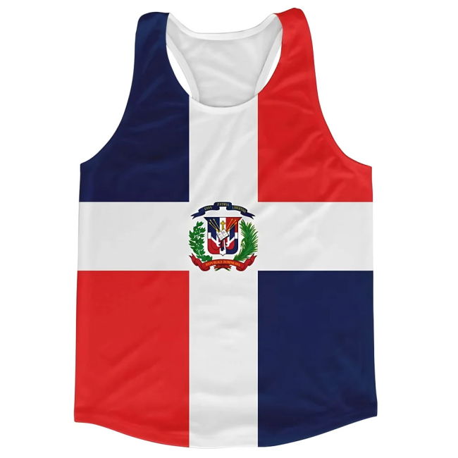 Climate-Control Dominican Republic Flag Running Vest Pro-Grade