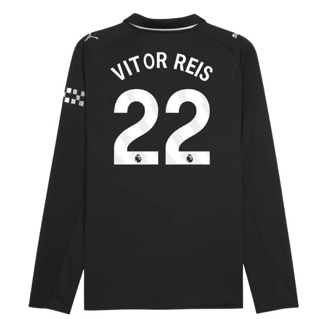 2025-2026 Man City Long Sleeve Away Shirt (Vitor Reis 22)