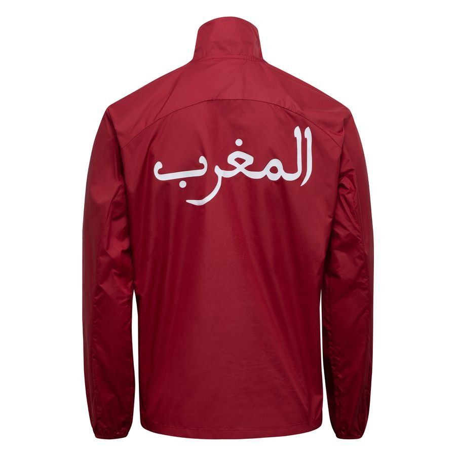 Morocco Jacket Pre Match Woven Anthem Africa Cup of Nations 2025 - Intense Red/Archive Green - Classic Design