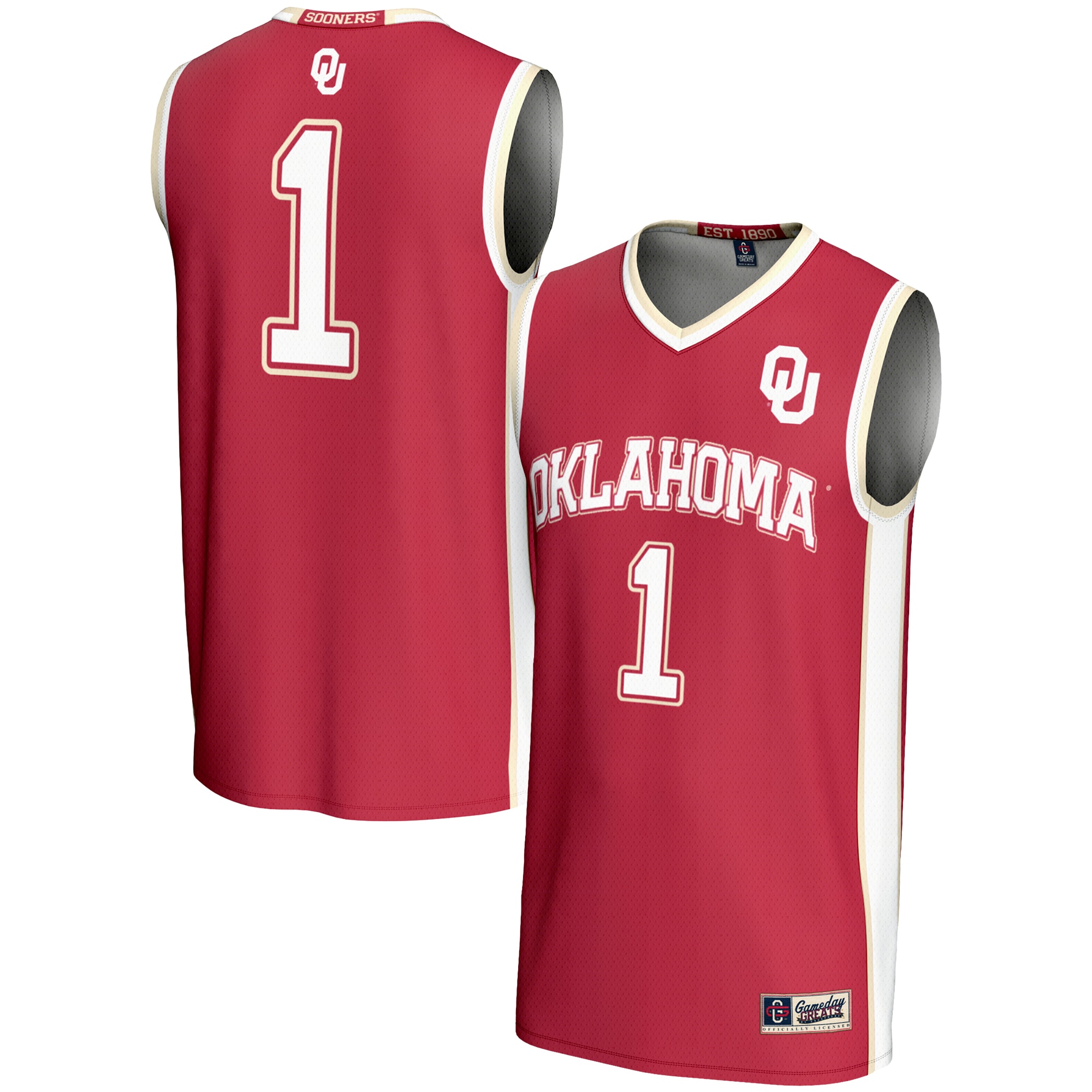 [NJP] Oklahoma Sooners GameDay Greats Youth Lightweight Basketball Jersey - Crimson