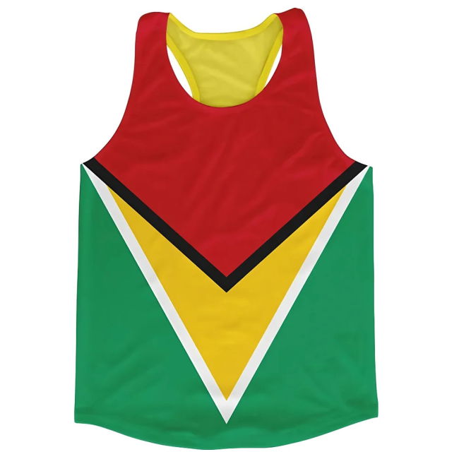 Athletic Guyana Flag Running Vest Premium Player Authentic