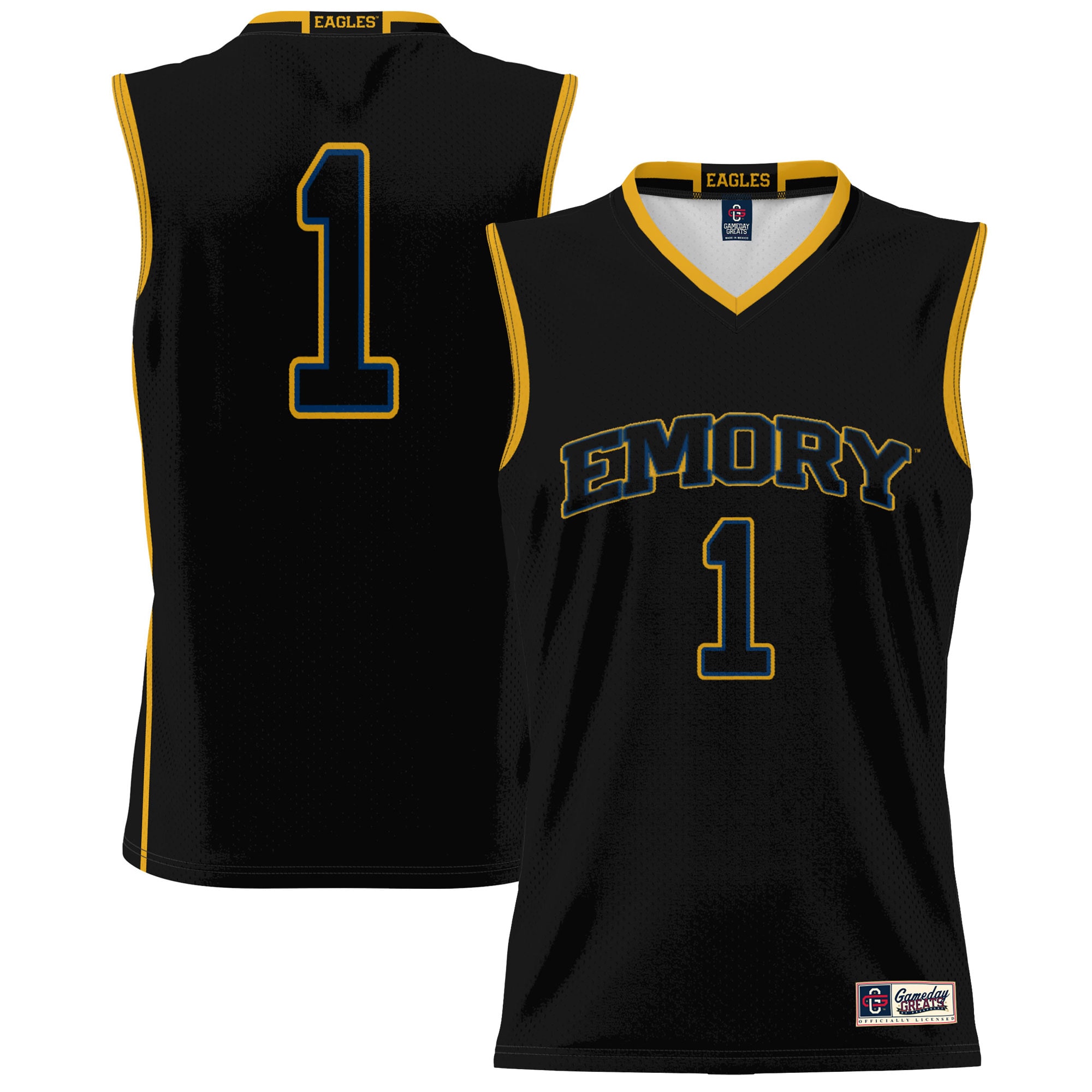 [NJP] Emory Eagles GameDay Greats Unisex Lightweight Basketball Jersey - Black