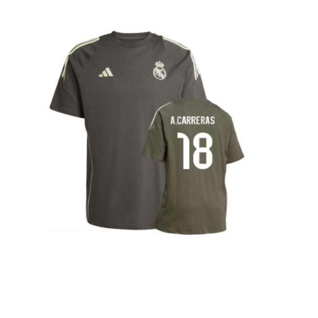 2025-2026 Real Madrid Training Tee (Utility Grey) (A.Carreras 18) -...