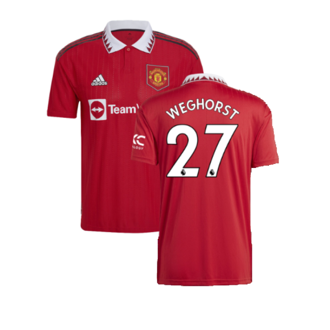 2022-20 Man Utd Official Home Soccer Jersey Weghorst #27 M S
