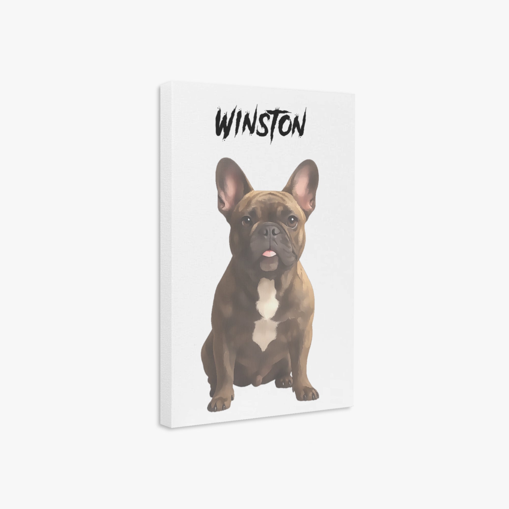 French Bulldog Archie Personalized Vertical Canvas Painting Durable Dog Item