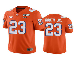 Men's Clemson CLE Andrew Booth #23 stitched Orange 2020 official