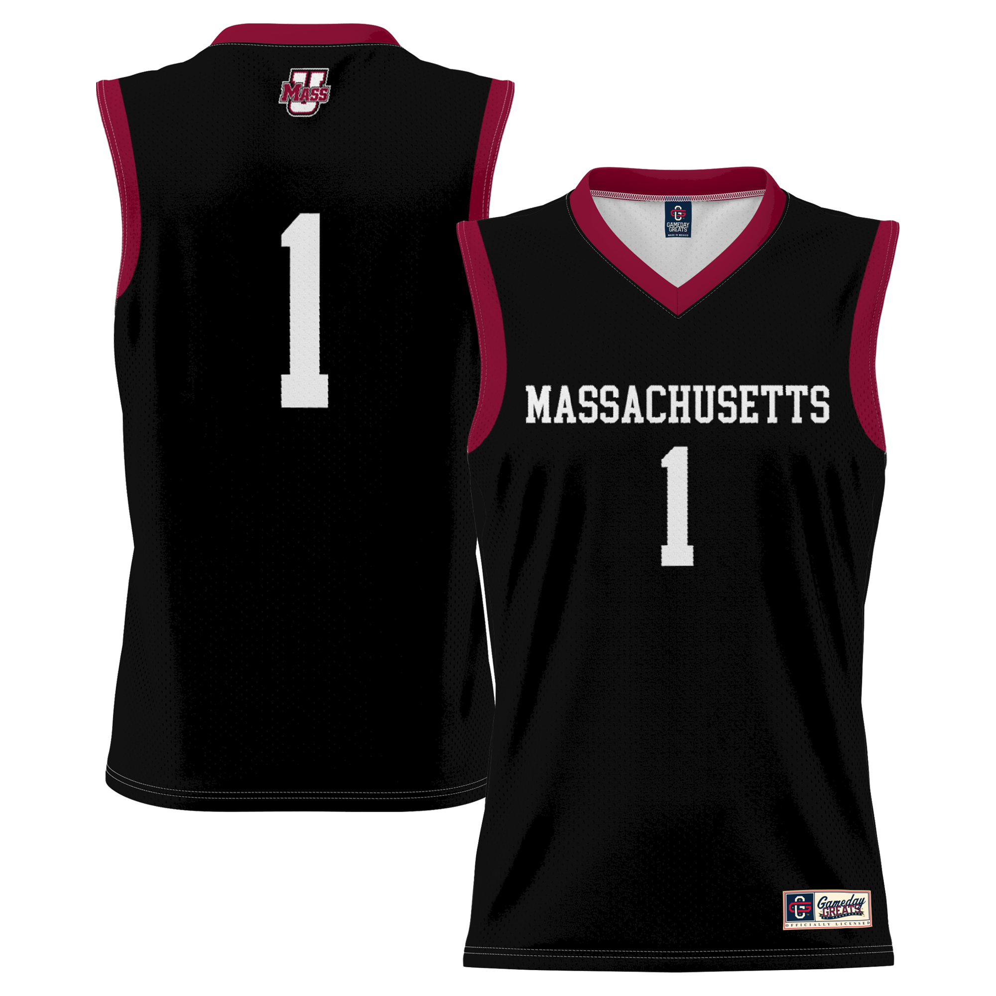 [NJP] UMass Minutemen GameDay Greats Youth Lightweight Basketball Jersey - Black