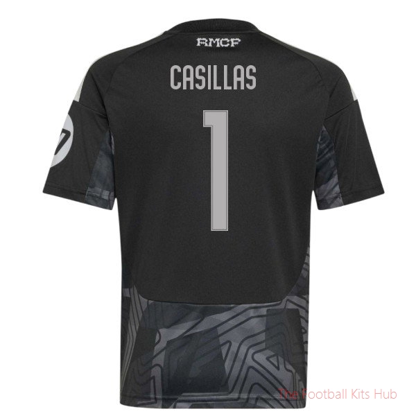 2026-2027 Real Madrid Home Goalkeeper Shirt (Black) - Kids (Casillas 1)