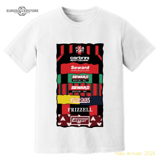 Bournemouth Sponsor History T-shirt (white) - Fantastic Value