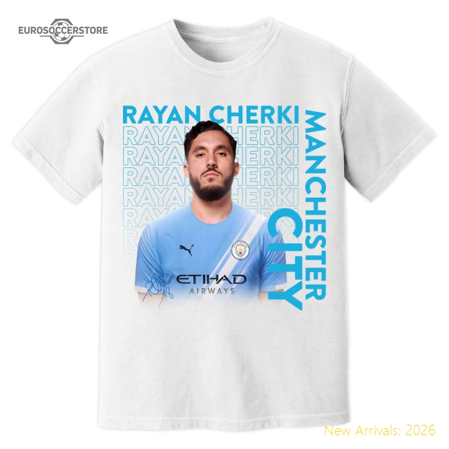 High-Quality Rayan Cherki Man City T-Shirt White Classic