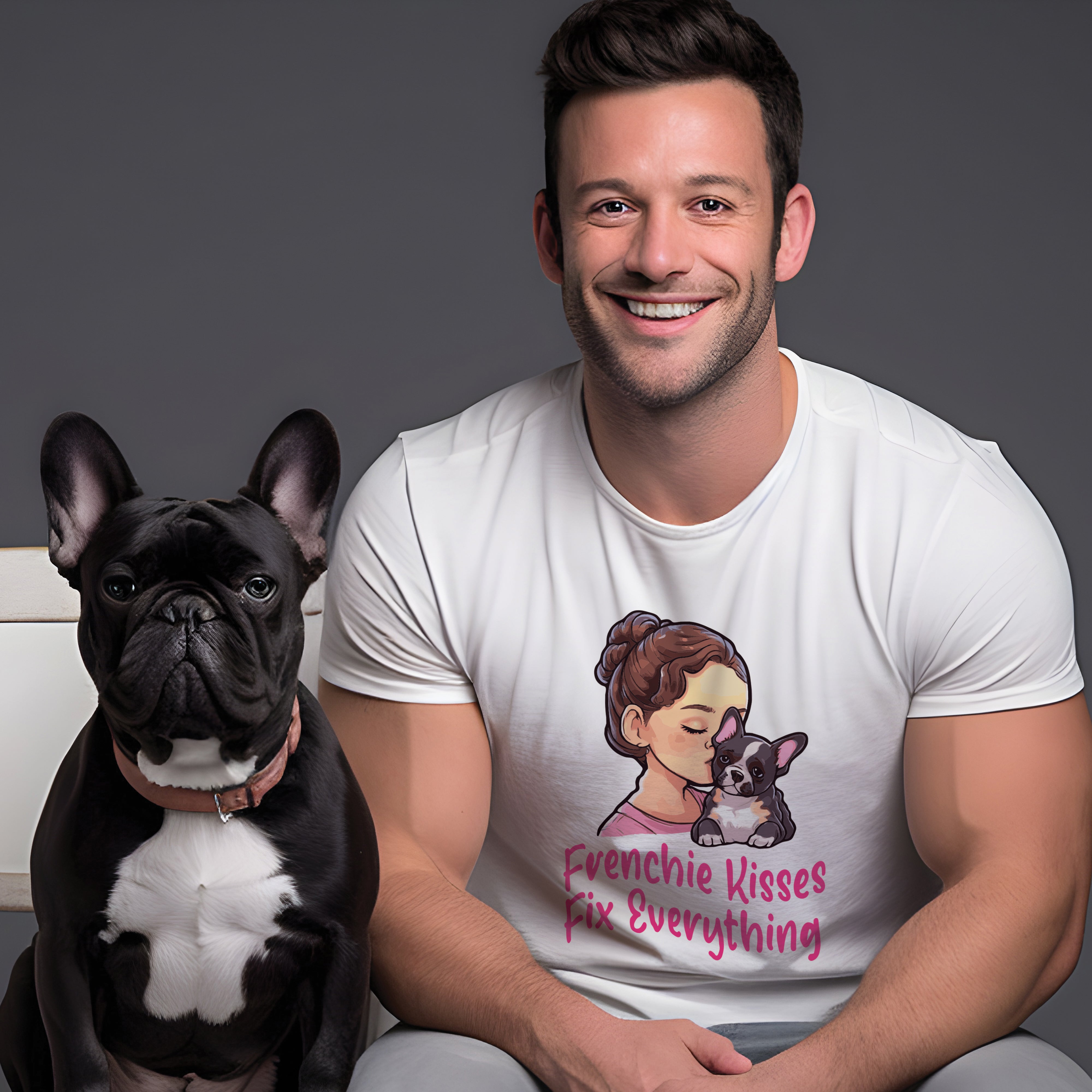 French Bulldog Frenchie Kisses Unisex T Shirt Frenchie Pet Item