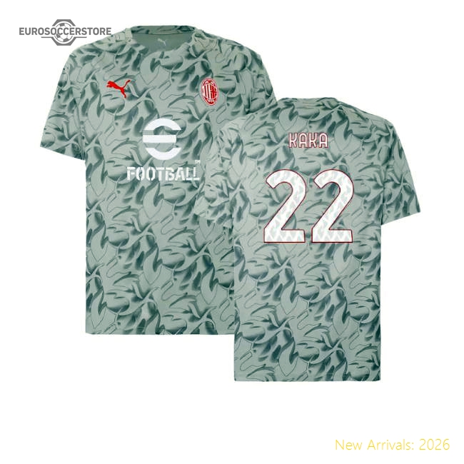 2025-2026 Ac Milan Warm Up Football Jersey (smokey Gray) (kaka 22)