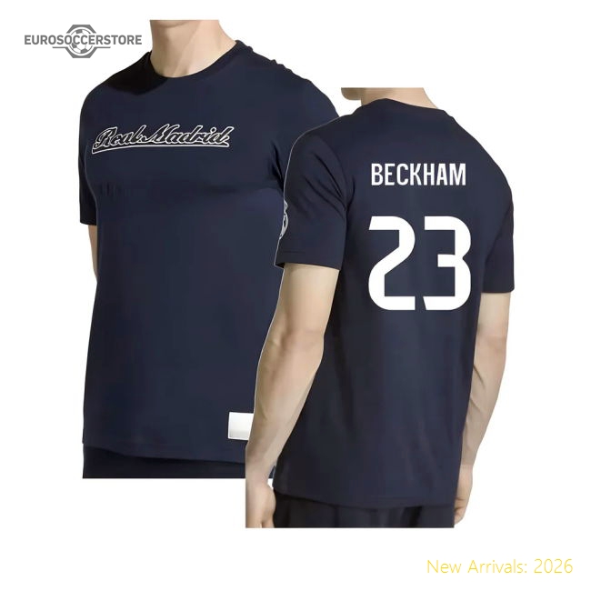 Premium 2025-2026 Real Madrid Us Tee (Navy) (Beckham 23)