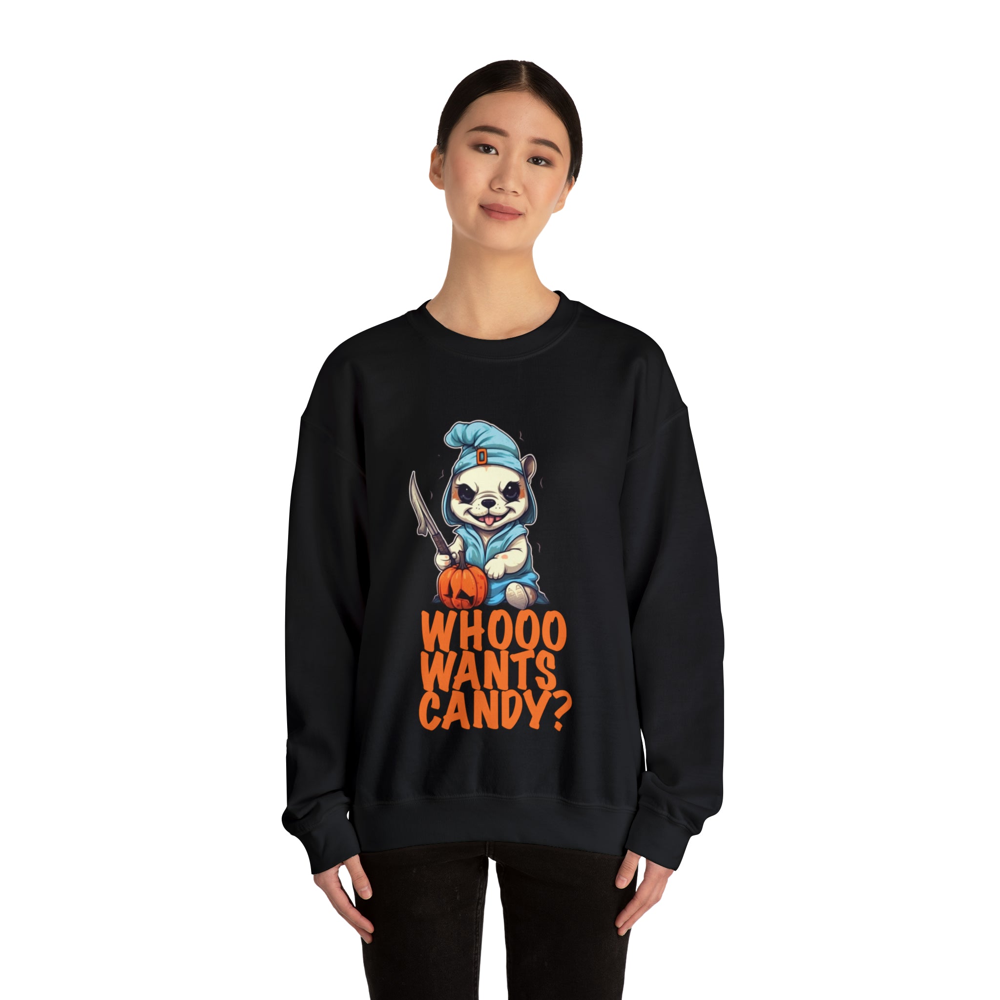 Whoo - Premium Wants Candy Halloween Unisex Sweatshirt Indoor Comfort