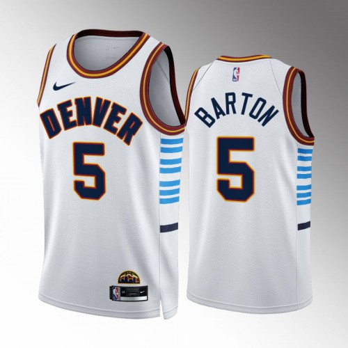 Nuggets White Denver Nuggets #5 Jersey - Cost-Effective Game Day Wear
