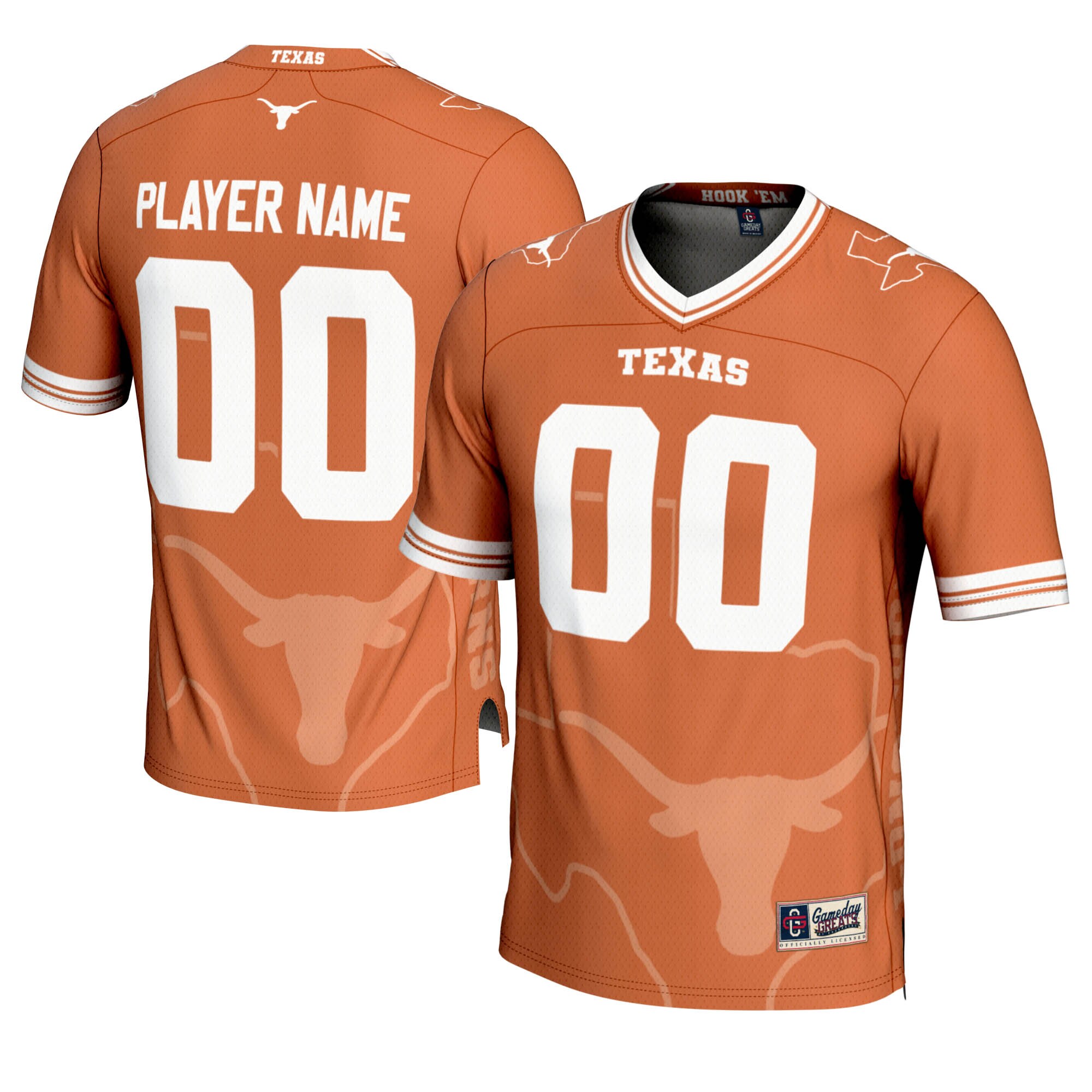 [DDG] Texas Longhorns GameDay Greats Youth Icon Print NIL Pick-A-Player Football Jersey - Texas Orange
