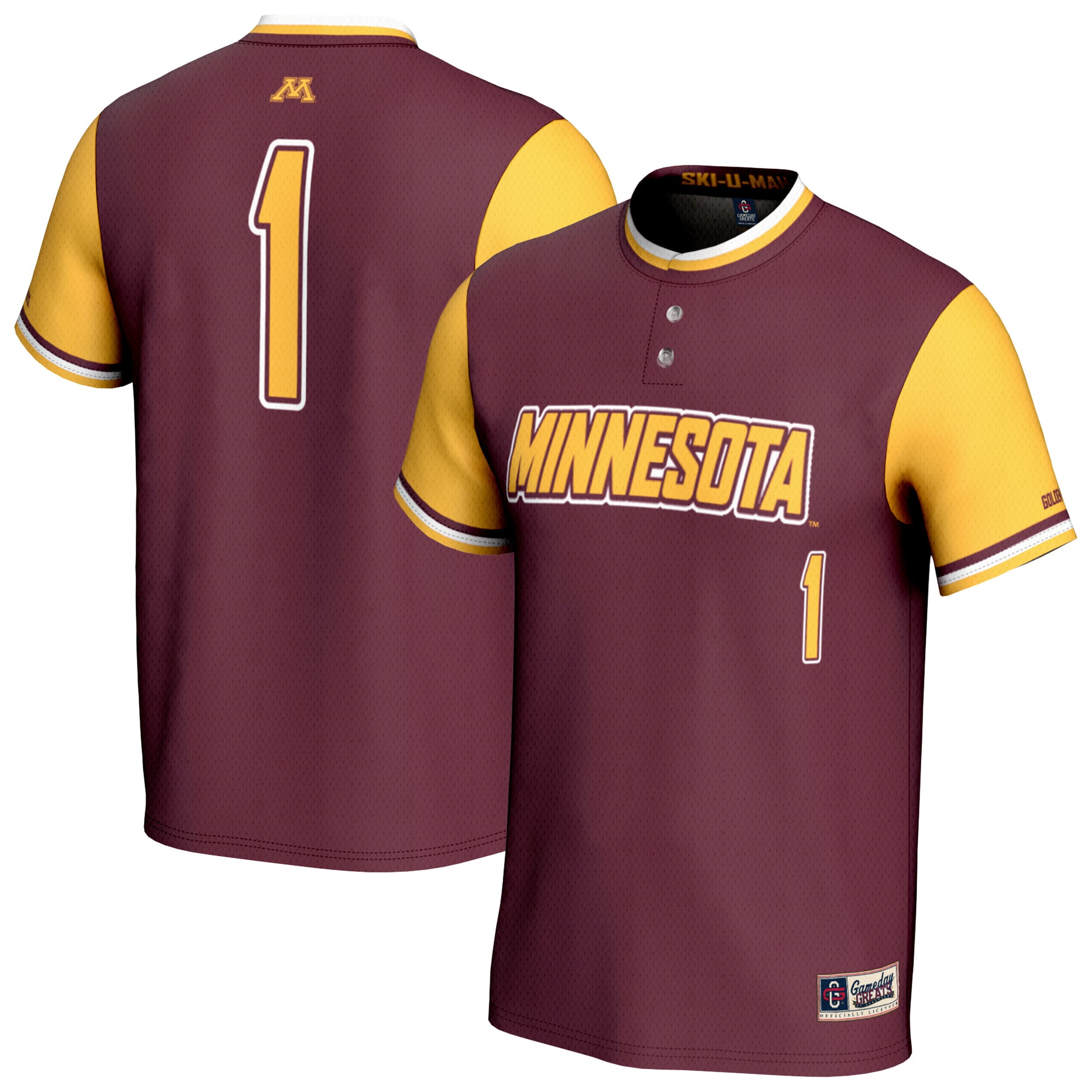 [NJP] Minnesota Golden Gophers GameDay Greats Youth Lightweight Collegiate Softball Fashion Jersey - Maroon