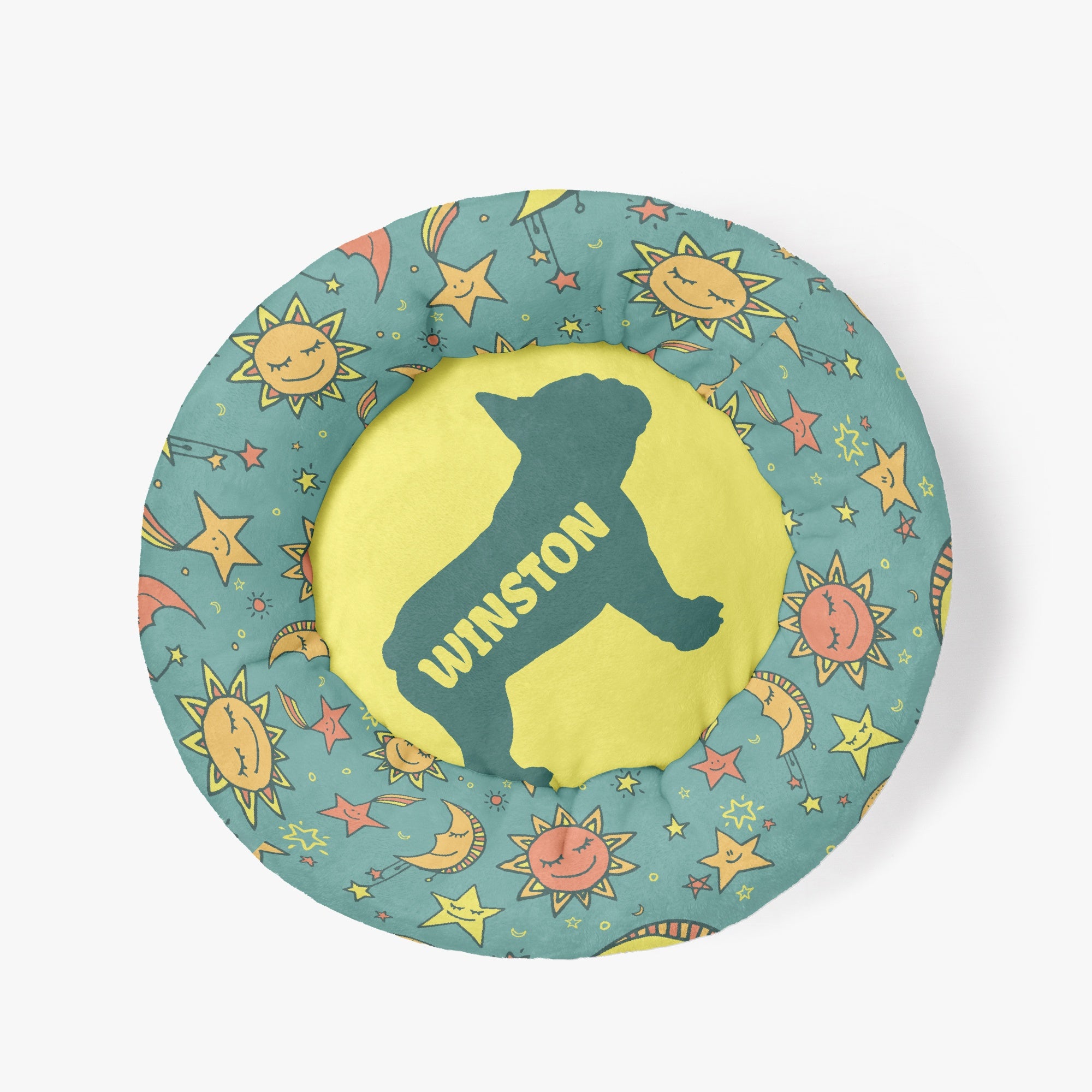 Rocky - Custom Cloud-Comfort Frenchie Bed | Personalized Anti-Anxiety Donut Bed for French Bulldogs