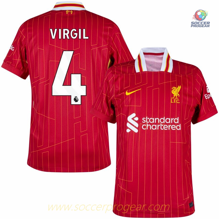 Liverpool Home Football Soccer Shirt 2024-2025 Season Virgil