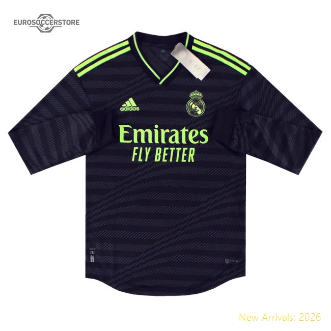 Fan-Favorite 2022-2023 Real Madrid Authentic Long Sleeve Third Shirt