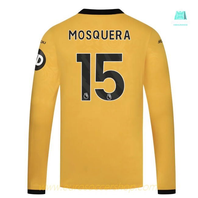 2025-2026 Wolves Long Sleeve Home Shirt (Mosquera 15)