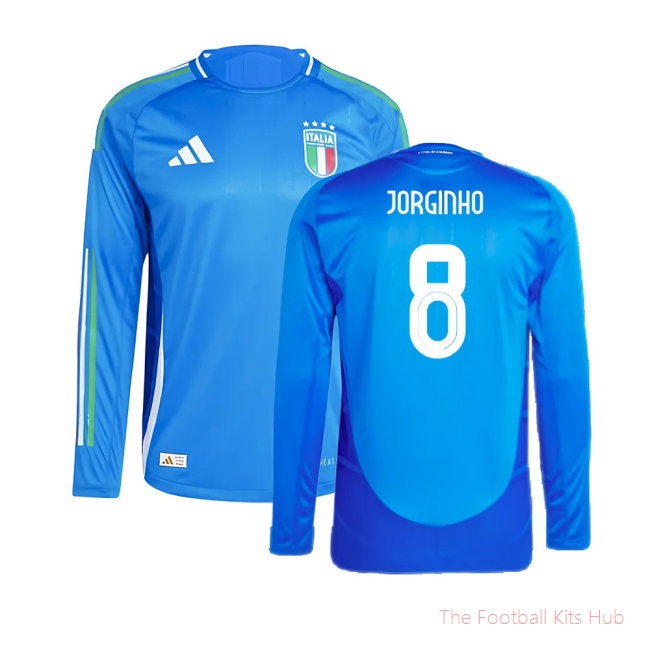 2024-2025 Italy Authentic Long Sleeve Home Shirt (JORGINHO 8)