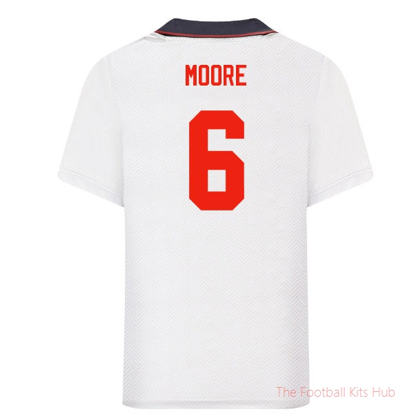1993 England Home Retro Shirt (Moore 6)