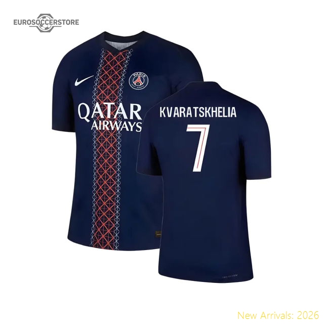 Psg Kvaratskhelia Professional Home Jersey Signature Quick-dry