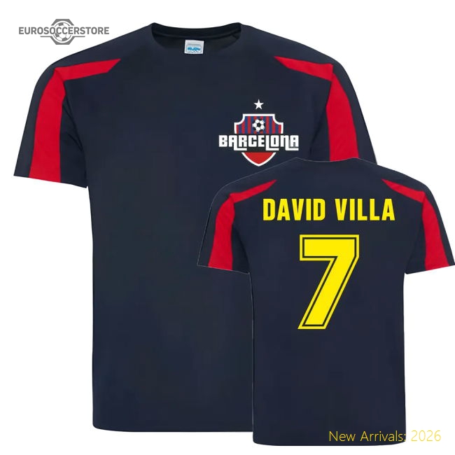 High-quality David Villa Blaugrana Sports Training Jersey (navy)