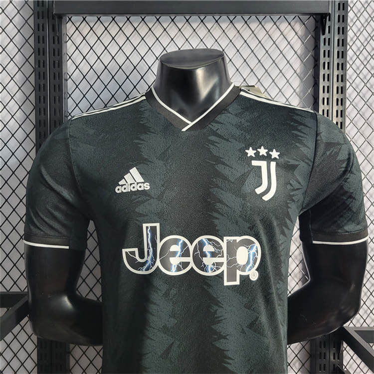 2223 Juventus Away Black Soccer Jersey Football Shirt Player Version