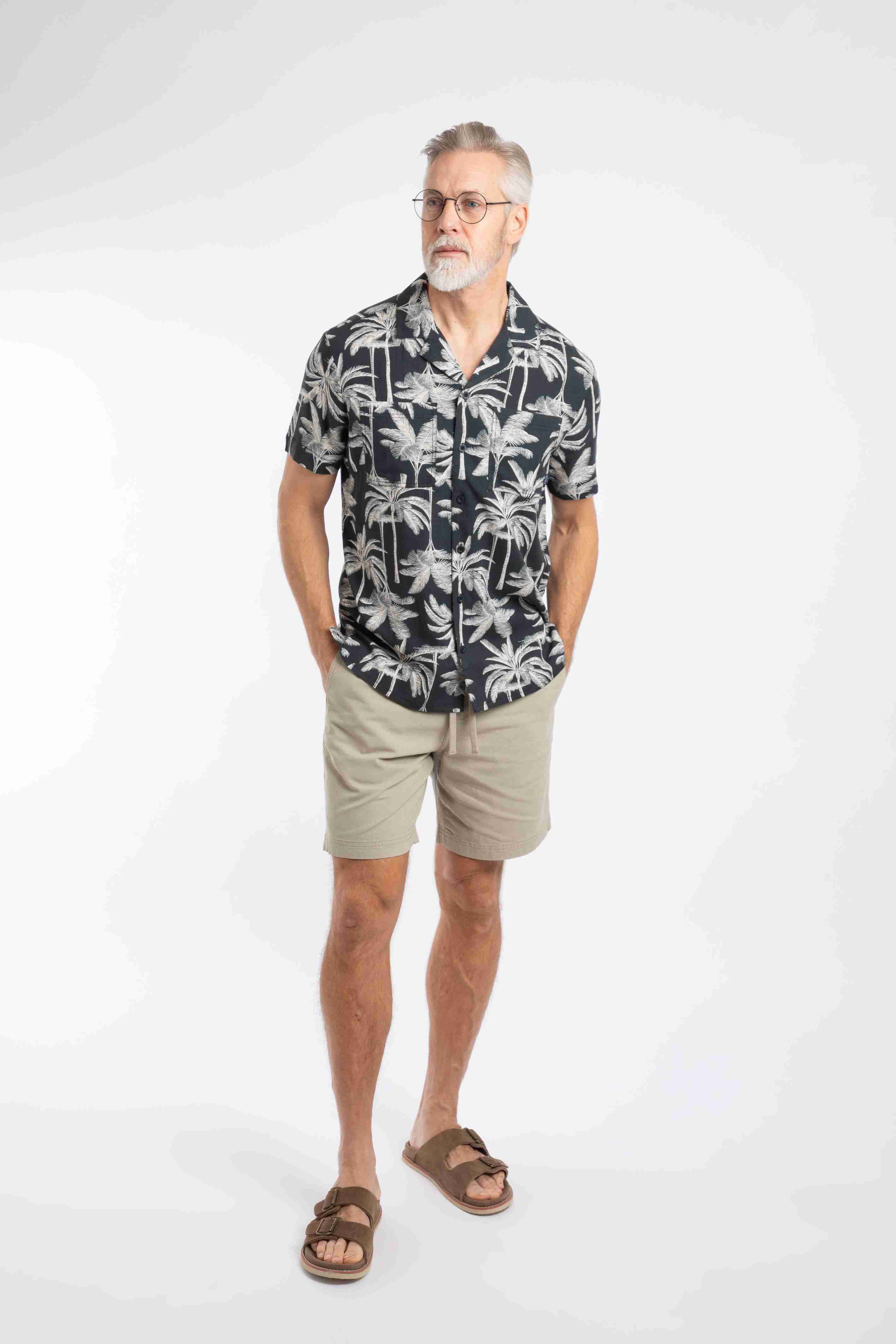 Holborn Printed Hawaiian Shirt Black