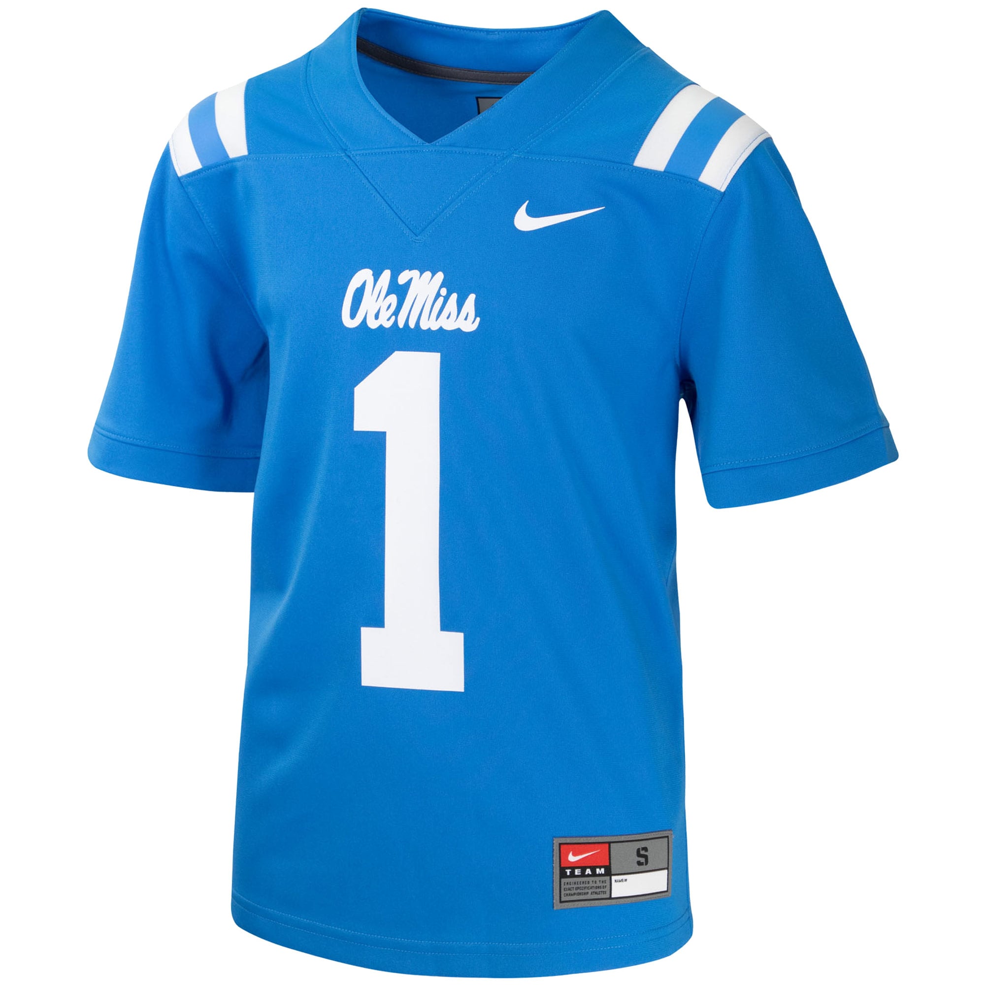 Youth #1 Powder Blue Ole Miss Rebels Football Jersey
