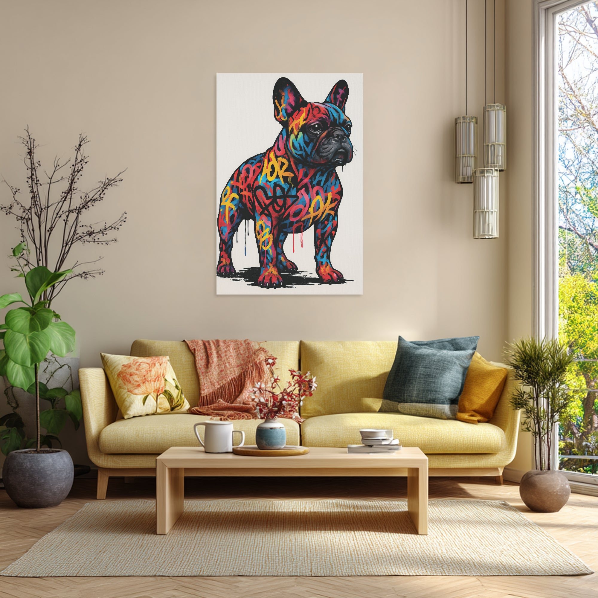 French Bulldog Bandit Vertical Canvas Painting Essential Dog Supply