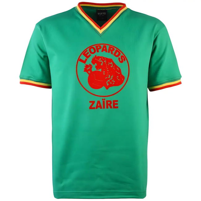 Top-Tier Zaire V-Neck 1974 World Cup Retro Football Shirt