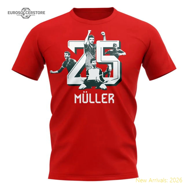 Top-Quality Thomas Muller Bayern Munich 25 T-Shirt (Red)