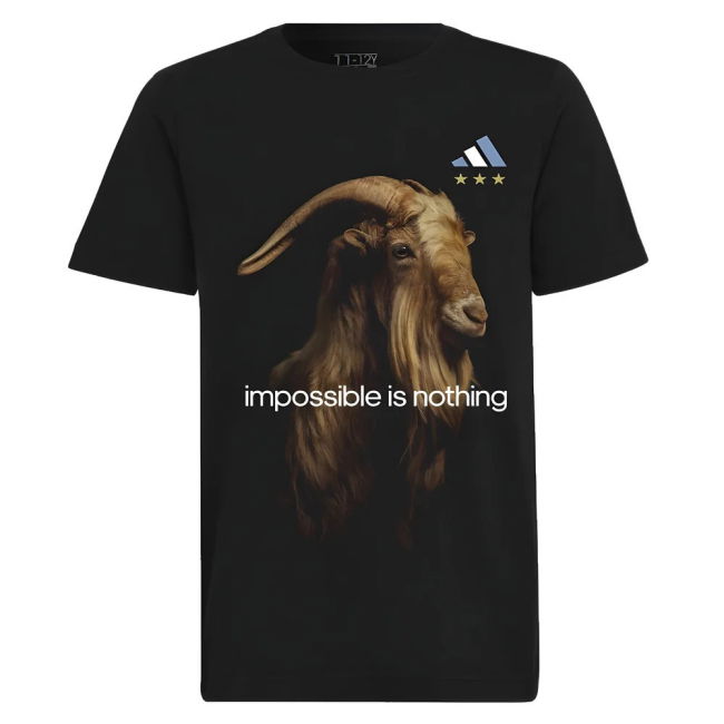 Match-Ready Messi Football Goat Graphic Tee (Black) - Kids