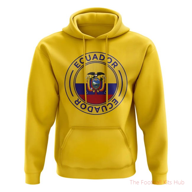 Men Ecuador Football Badge Hoodie (Yellow)