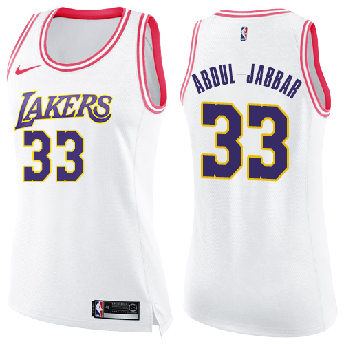 White Nike Angeles Lakers #33 Lakers Jersey - Polyester NBA Fan Apparel