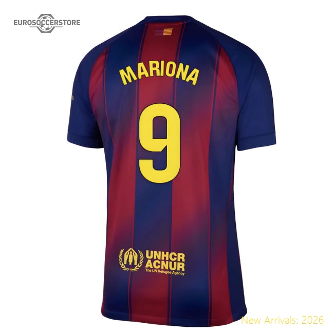 2025-2026 Barcelona Home Jersey Shirt (Mariona 9) Supporter Version
